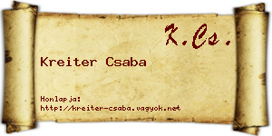 Kreiter Csaba névjegykártya