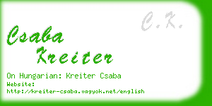 csaba kreiter business card